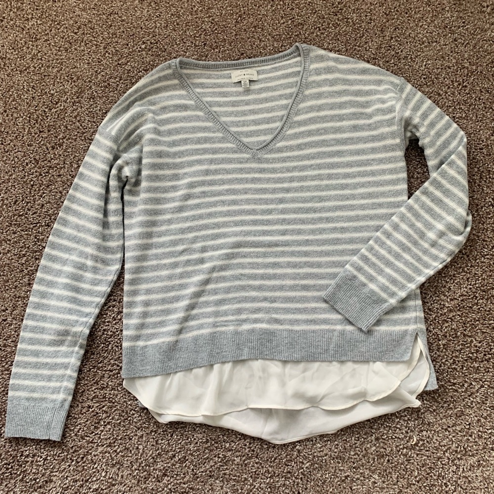 Lucky brand womens v neck striped sweater-layered